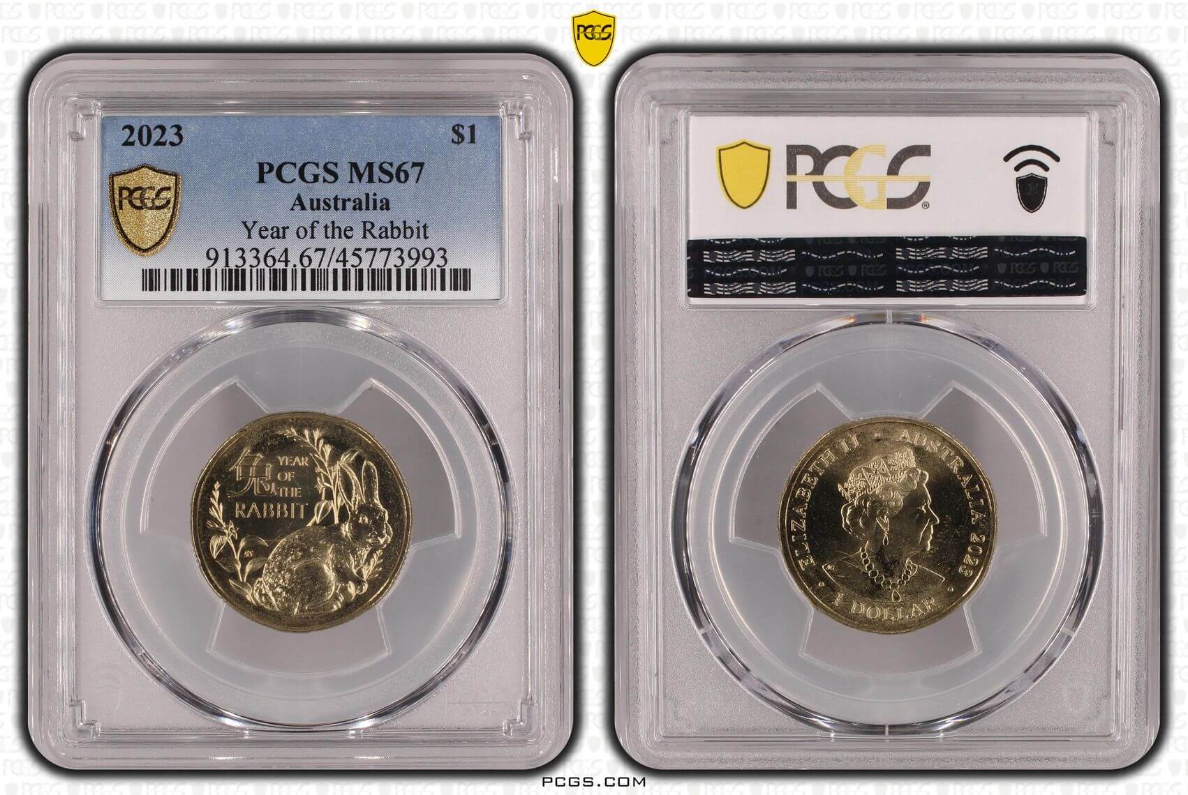 2023 Year of the Rabbit $1 PCGS - MS67